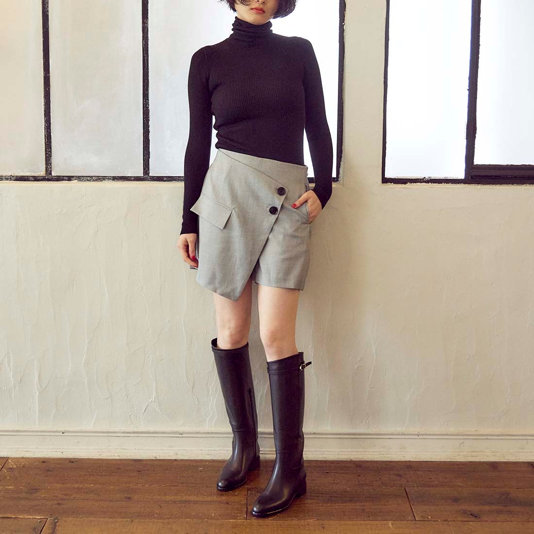 MODE ET JACOMO ベルト付きロングブーツ（ブラック） -Mode et Jacomo