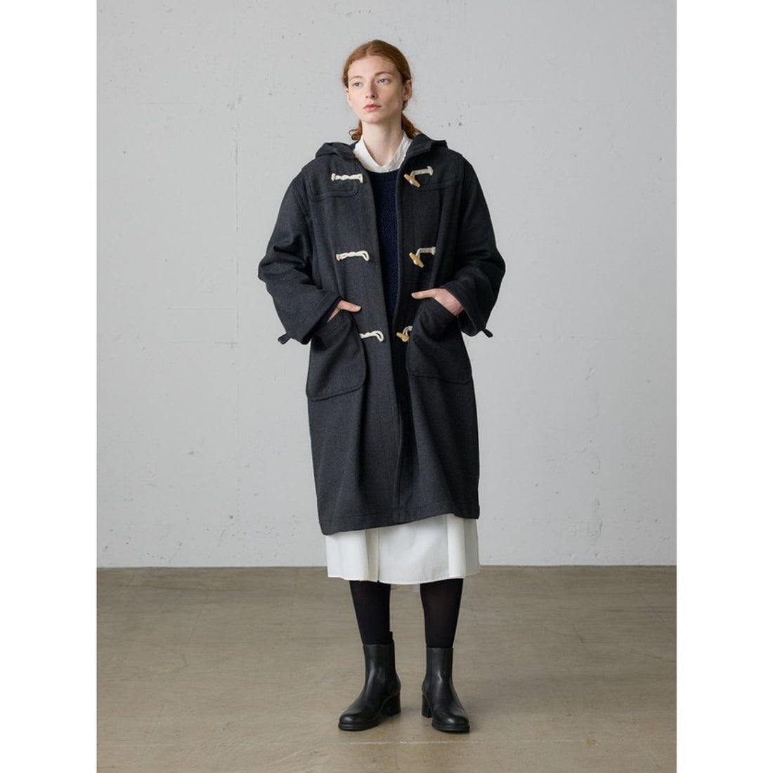 ミディウミ MidiUmi MidiUmi ダッフルコート （チャコールグレー