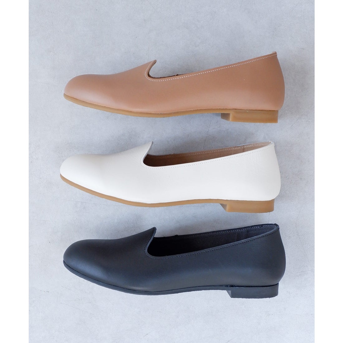 本革】 オペラシューズ 7119 （アイボリー） -モードカオリ MODE KAORI