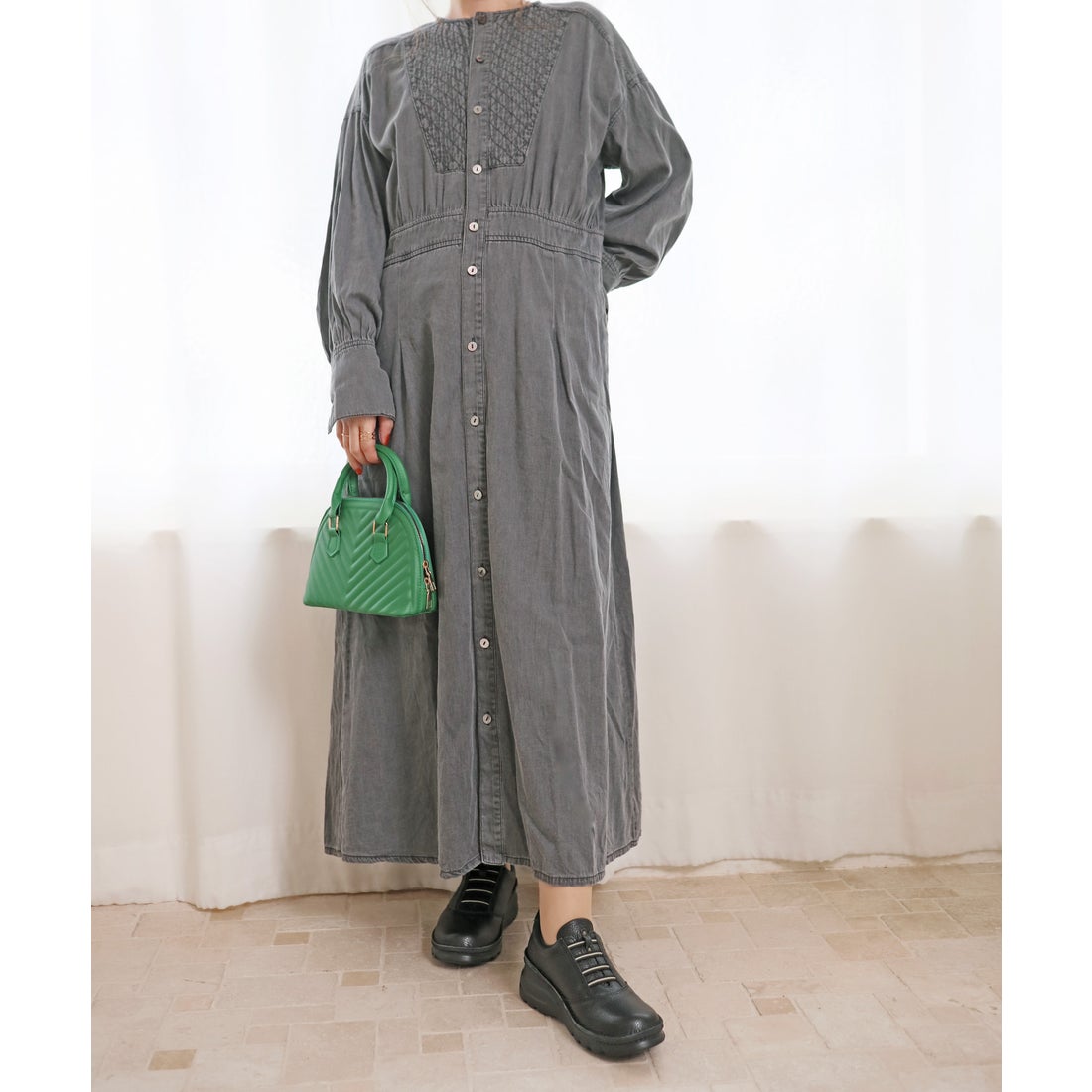 本革】 【4E】撥水レザースニーカー 6130 （ブラック） -モードカオリ