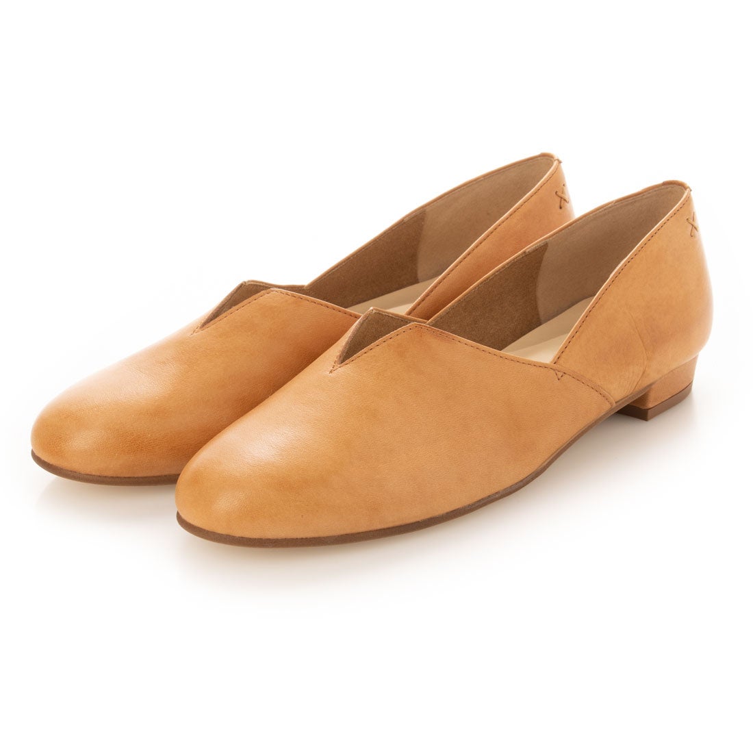本革】 フラットシューズ 35693 （キャメル） -モードカオリ MODE