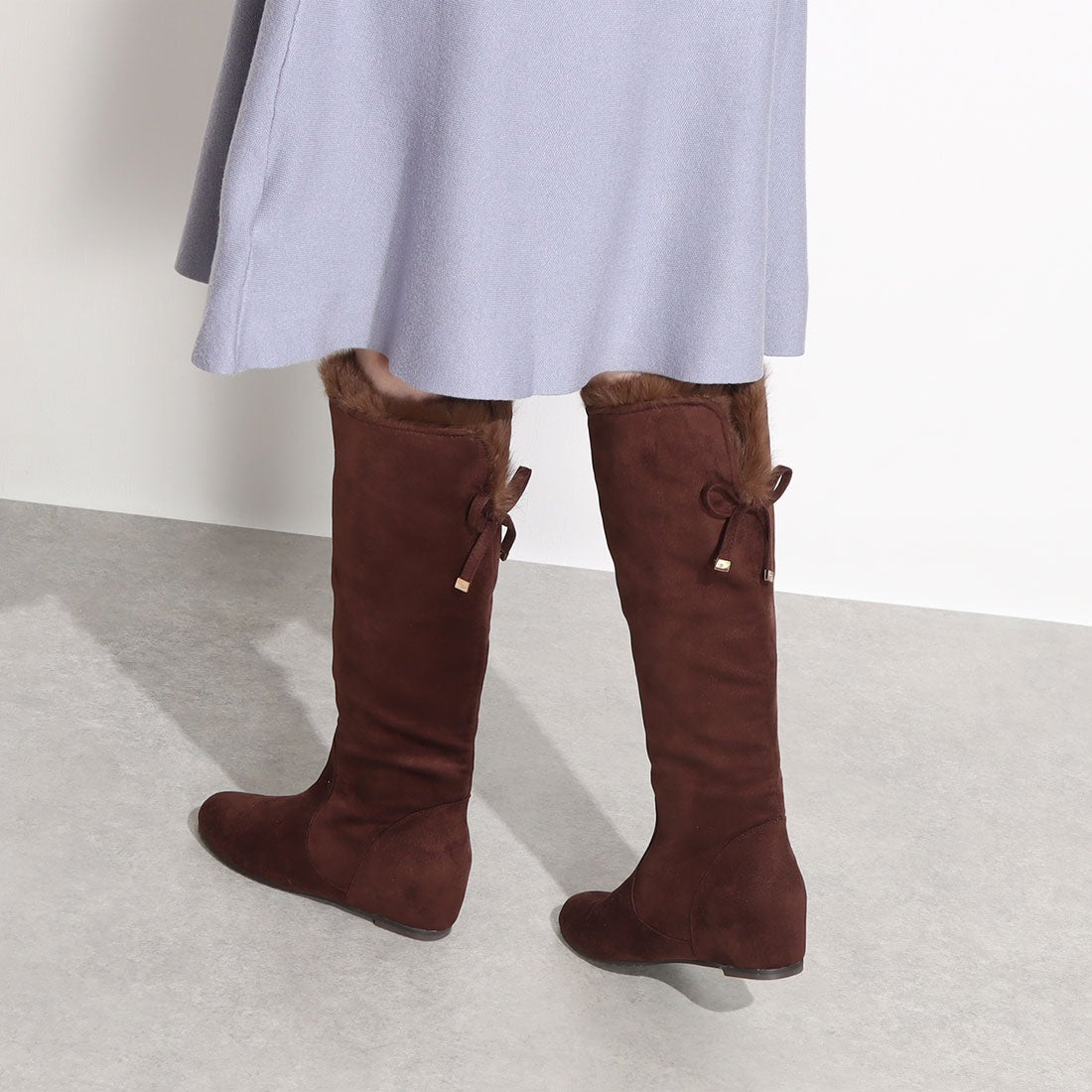 ロングファーブーツ 82204 （ダークブラウン） -モードカオリ MODE