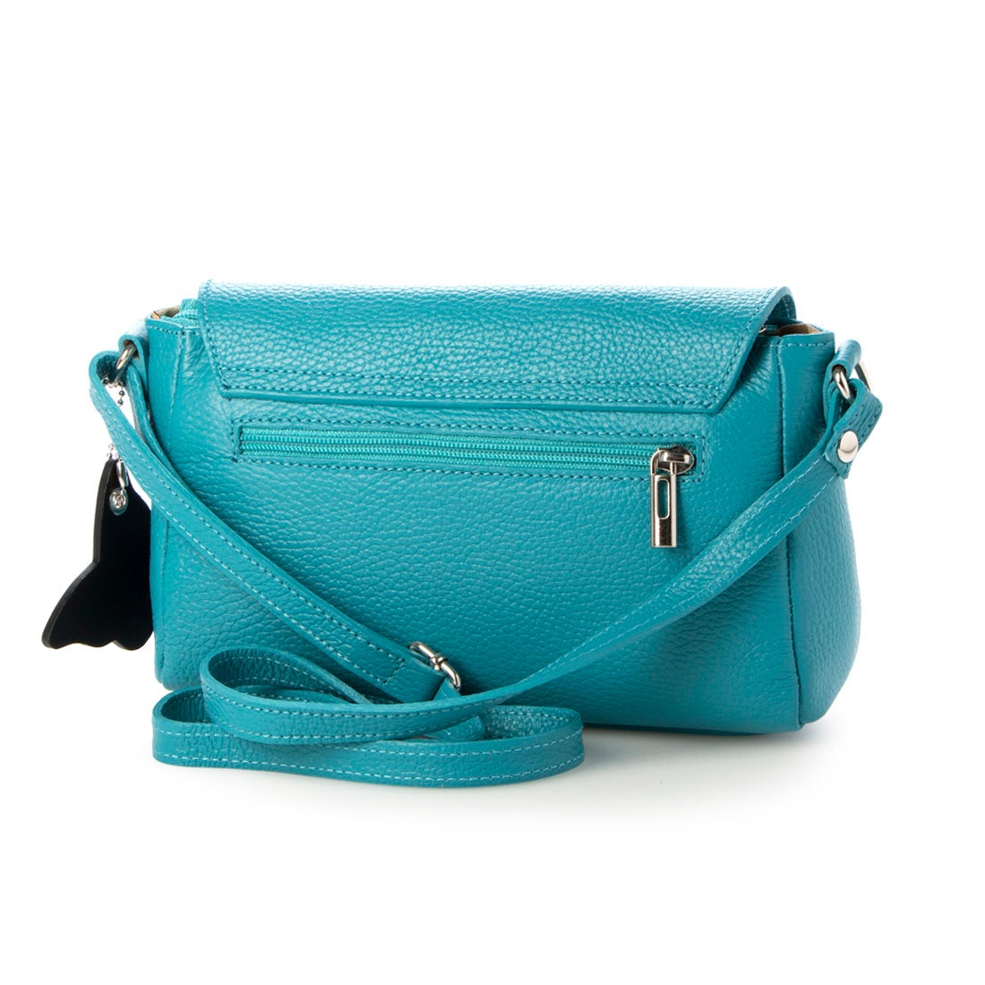 chikcc スカイブルー 牛革ショルダーバッグ 編み込みハンドル スカイ