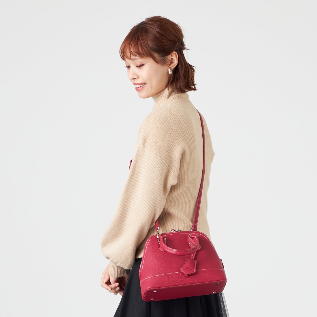 モニカ MONICA 2wayミニボストンバッグ （ルビーレッド） -靴