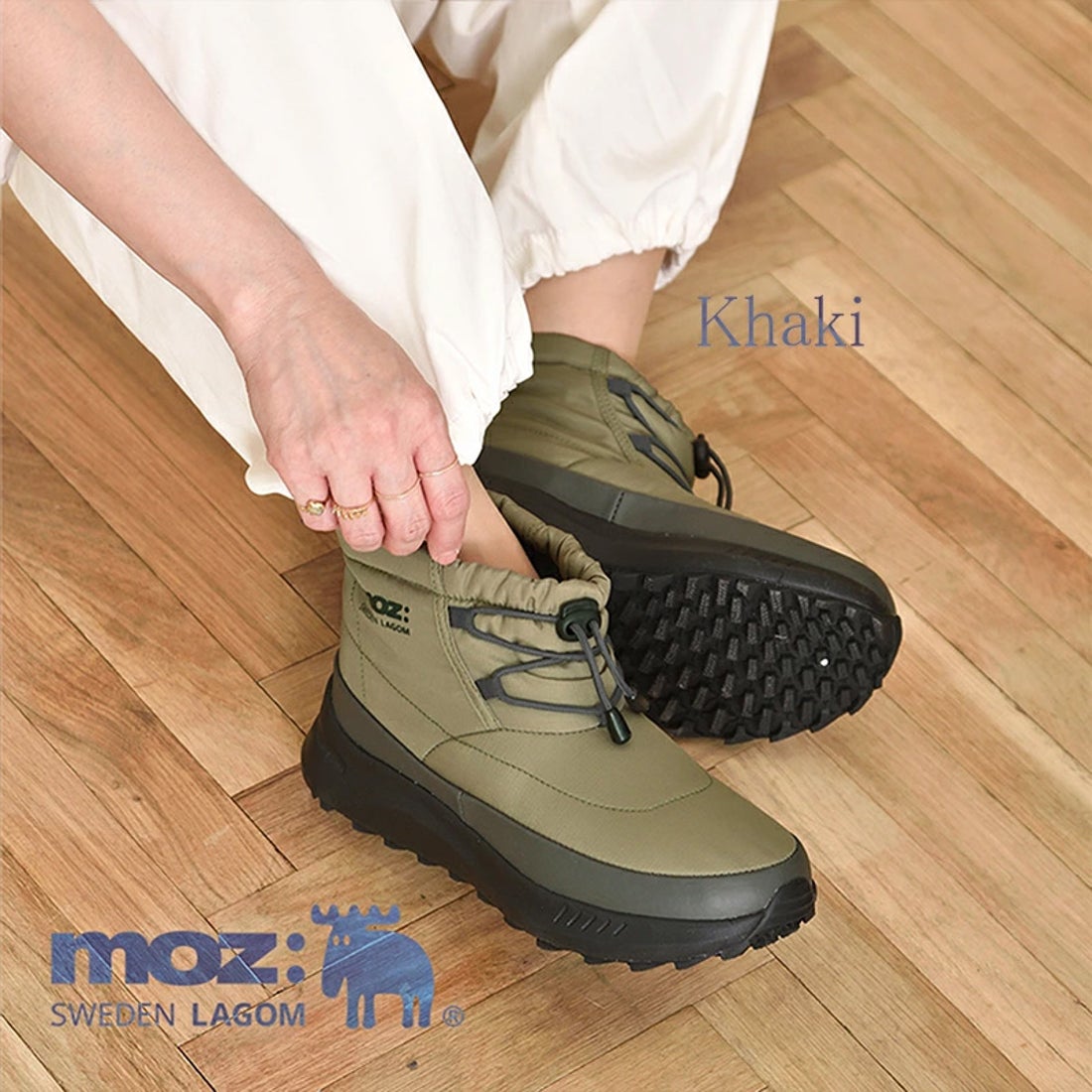 moz モズ シャークソールドロストブーツ （カーキ） -waja bazar