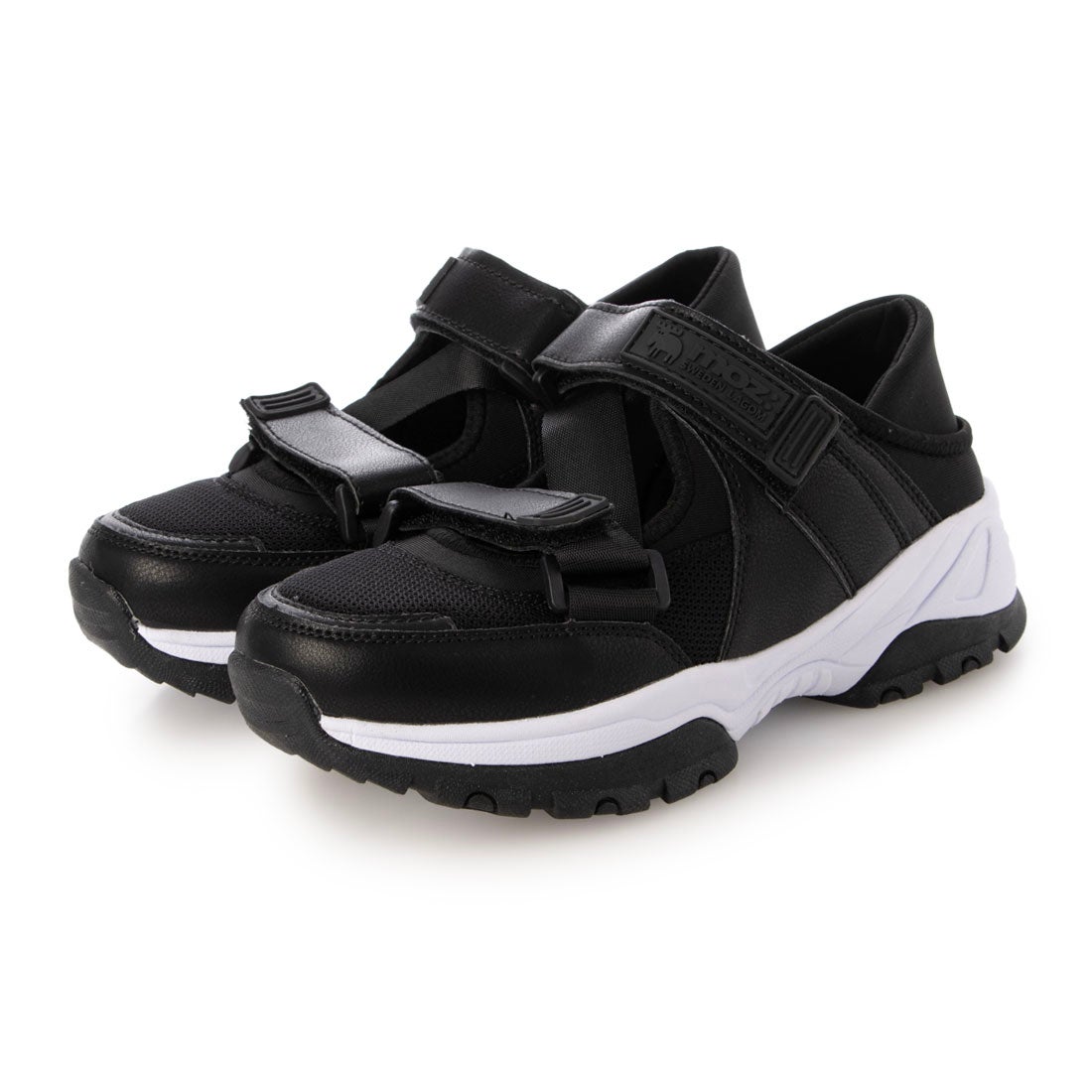 モズ moz 2WAY 厚底 スニーカーサンダル （ブラックホワイト） -waja