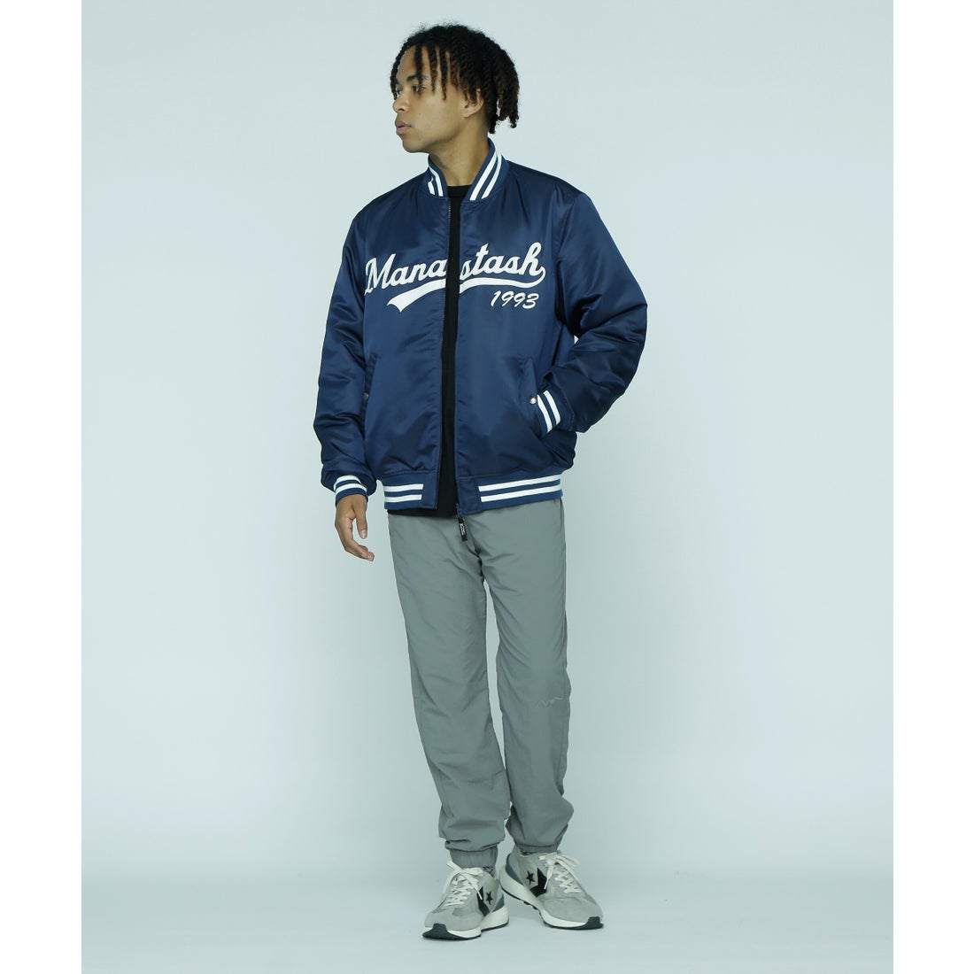 マナスタッシュ MANASTASH MANASTASH/REVERSIBLE NYLON VARSITY JACKET