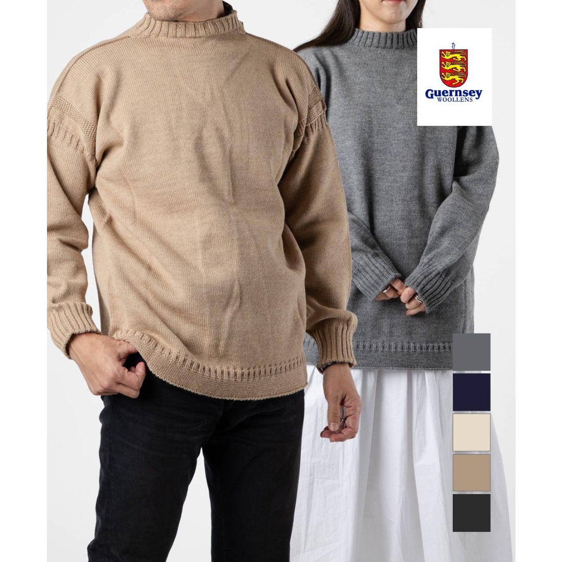 引越しのため2月まで】Guernsey woollensケーブルニットセーター