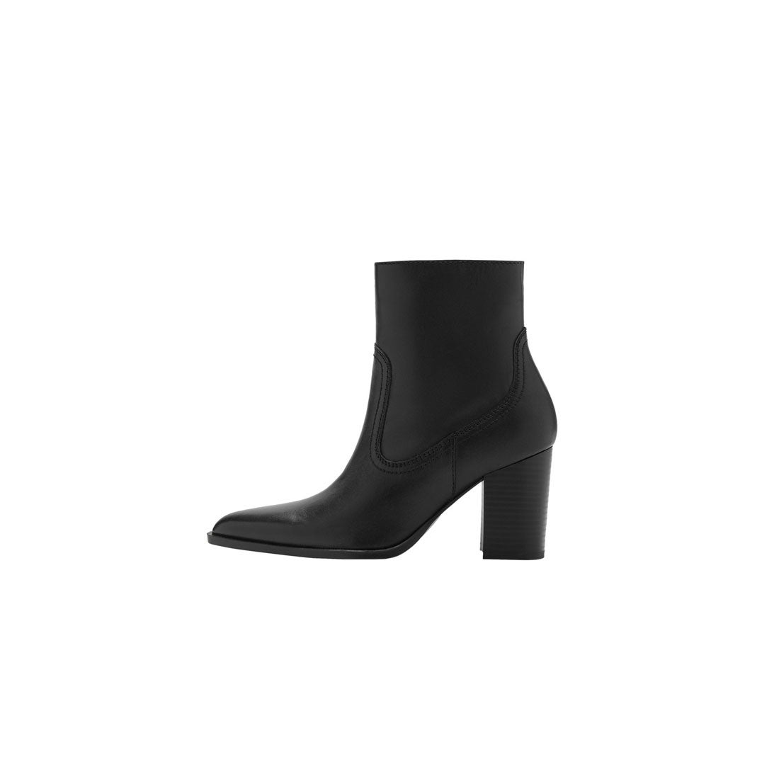 レザーショートブーツ .-- LILY （ブラック） -MANGO - マンゴ公式