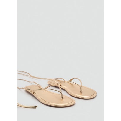 レースアップサンダル .-- ORIOL （ゴールド） -MANGO - マンゴ公式