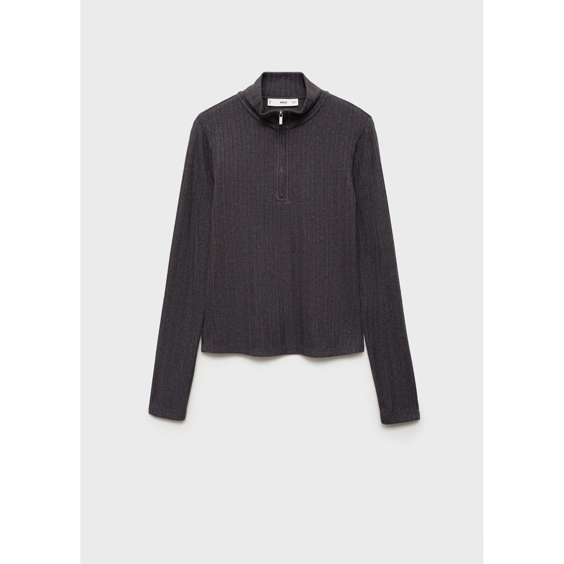 ハーフジップセーター .-- POINTEL （ダークグレー） -MANGO - マンゴ