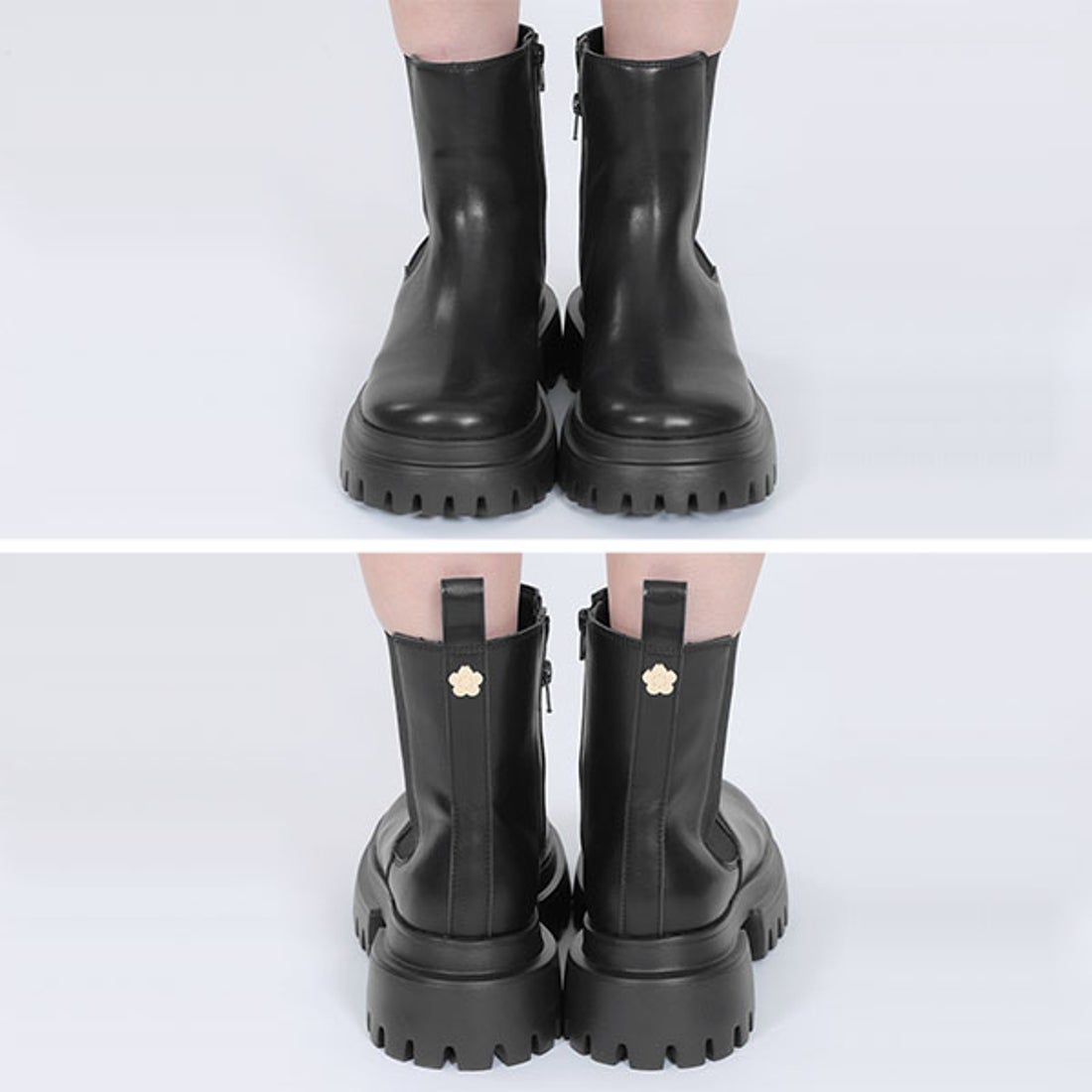 マリークワント MARY QUANT メタルデイジーサイドゴア ブーツ