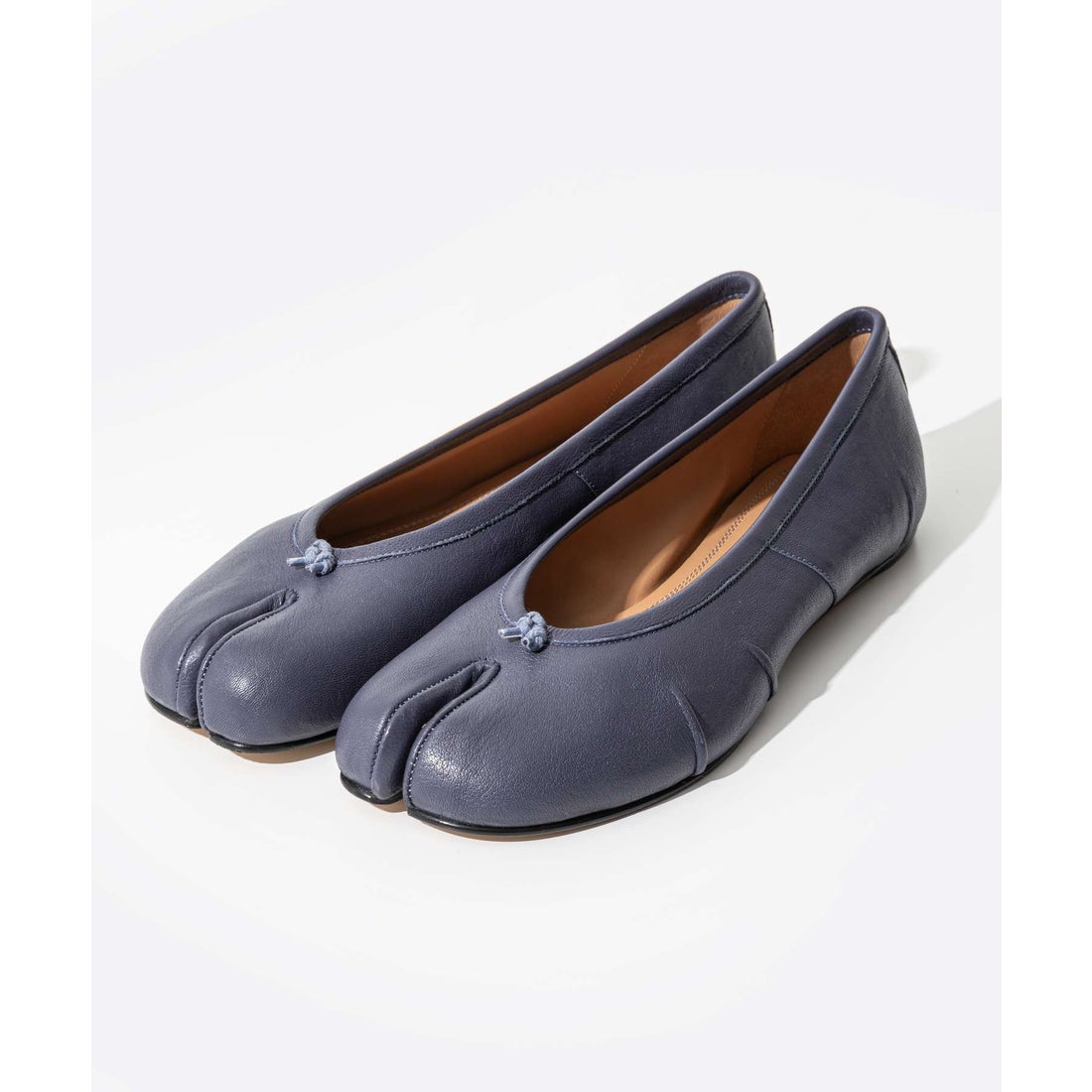 極美品メゾンマルジェラ 足袋 バレエシューズ シワ加工 24cm レザー