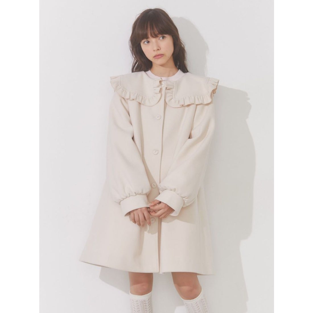 メリージェニー merry jenny Aラインセーラーコート （オフホワイト