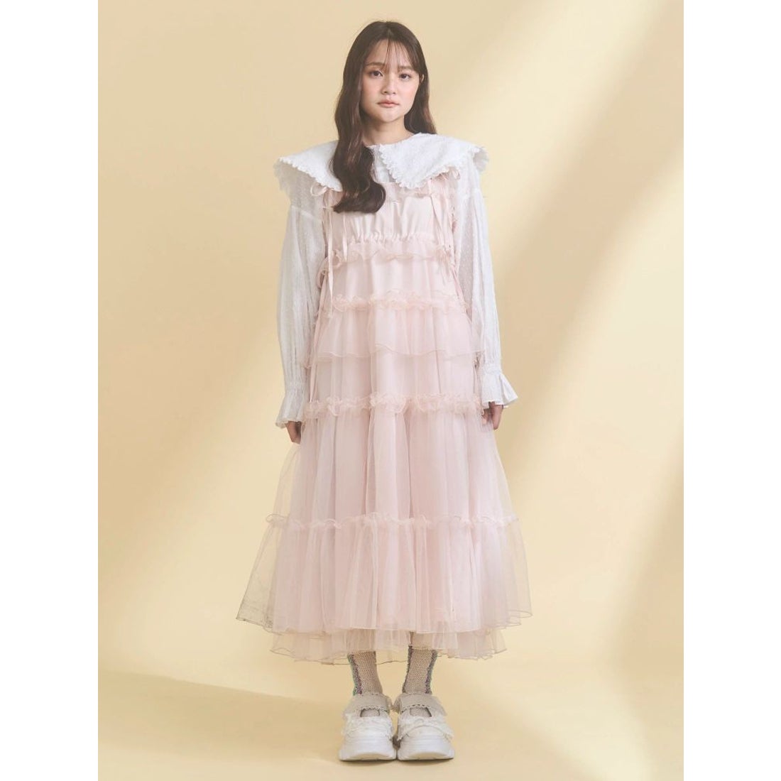 メリージェニー merry jenny チュールドロストロングワンピース