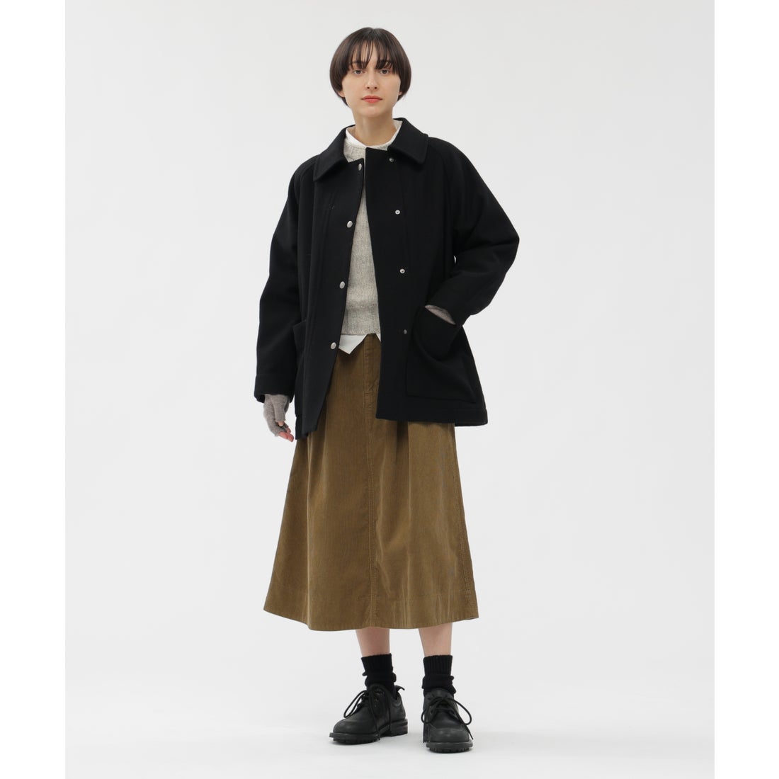 エムエイチエル MHL. BASIC WOOL MELTON （DARK GREEN3