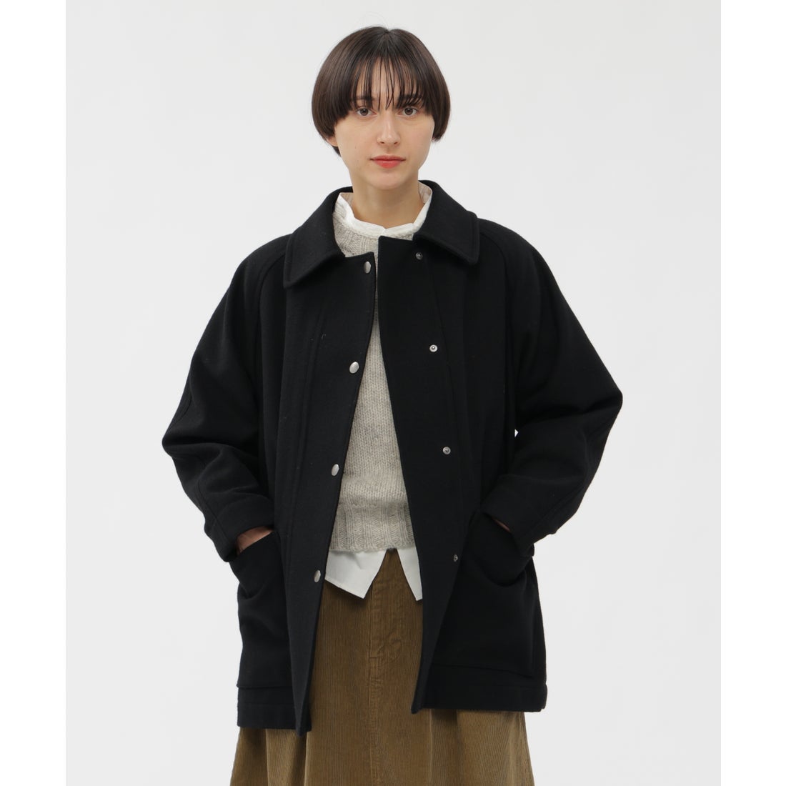 エムエイチエル MHL. BASIC WOOL MELTON （BLACK） - ファッション通販