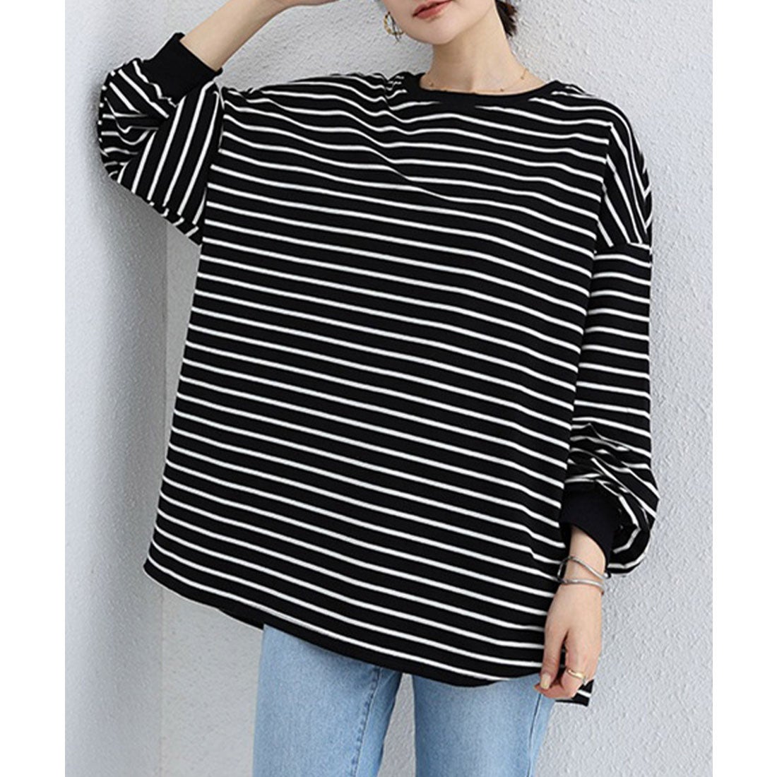 miniministore ボーダーtシャツ レディース 長袖ロンT - ファッション