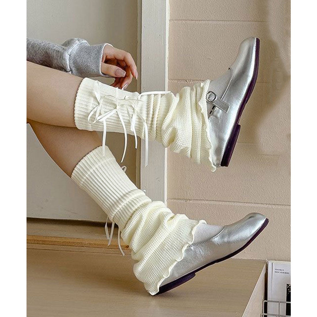 ミニミニストア miniministore レッグウォーマー リボン付きレッグ