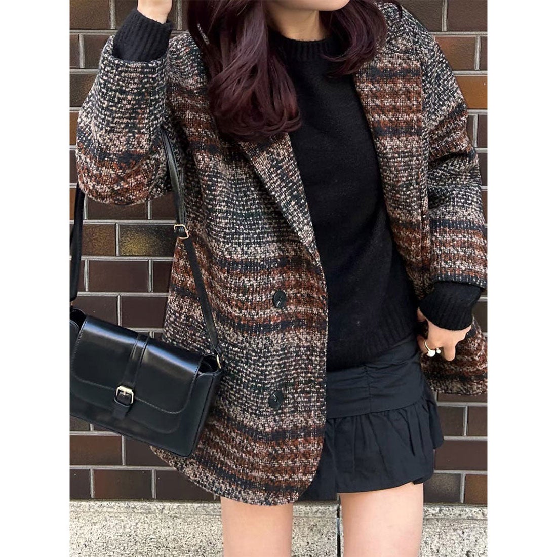 miniministore チェック柄 チェスターコート レディース