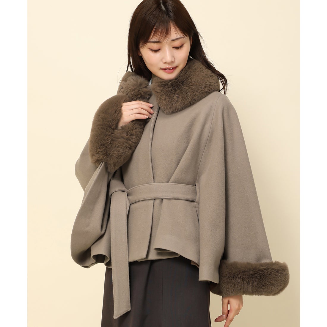 ミッシュマッシュ MISCH MASCH エコファーポンチョコート/MM348604