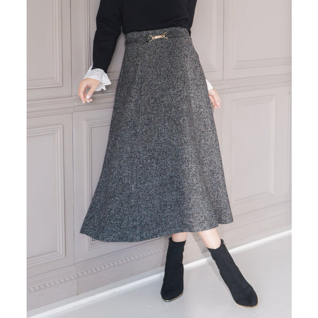 ミッシュマッシュ MISCH MASCH 2025秋冬新作 ビット付きベルトフレア