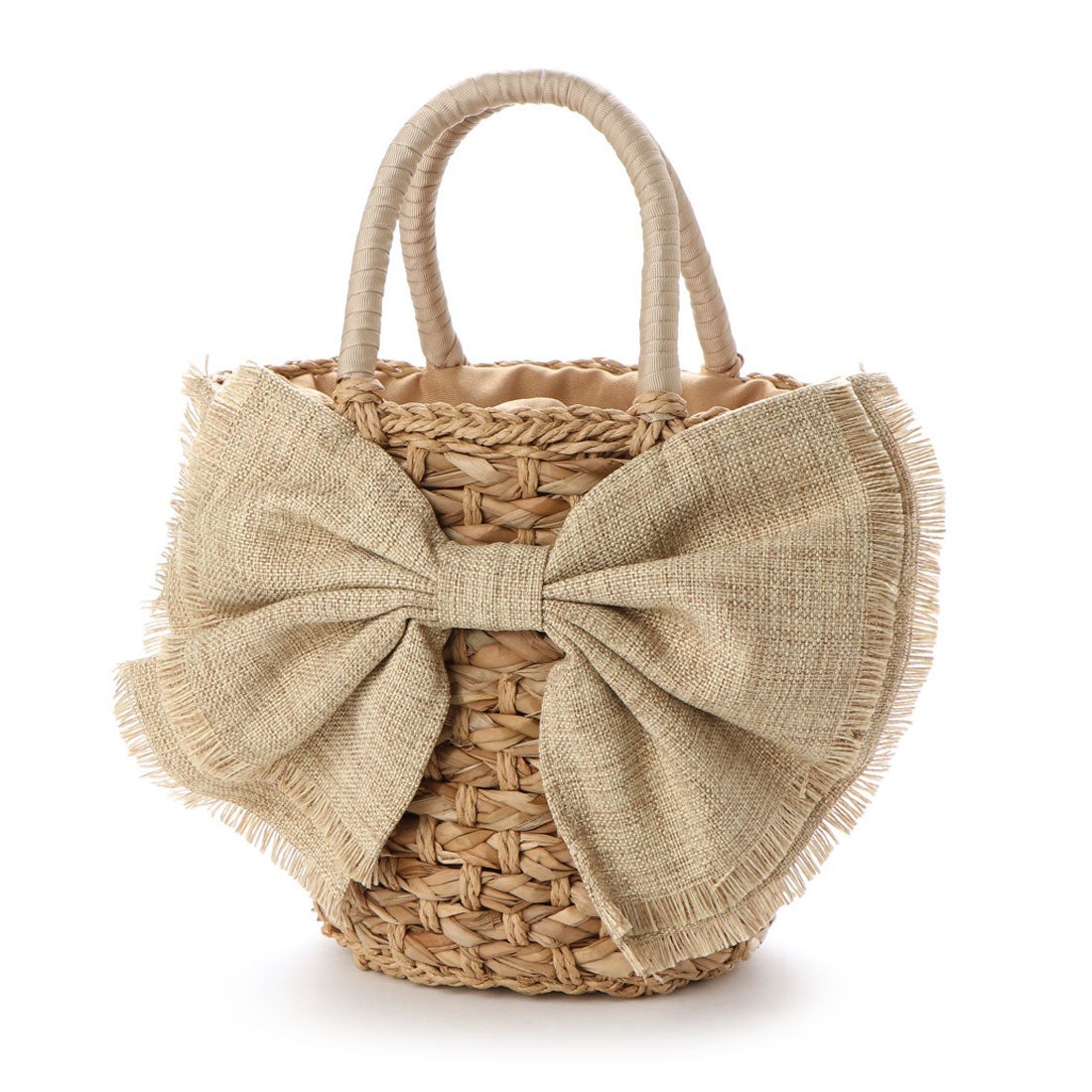 ミアン MIAN ビッグリボンメイズかごバッグ （ベージュ） -靴
