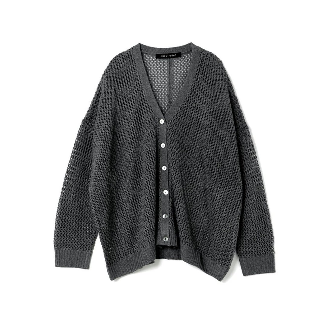 ミズイロインド mizuiro ind mizuiro ind メッシュVネックカーディガン