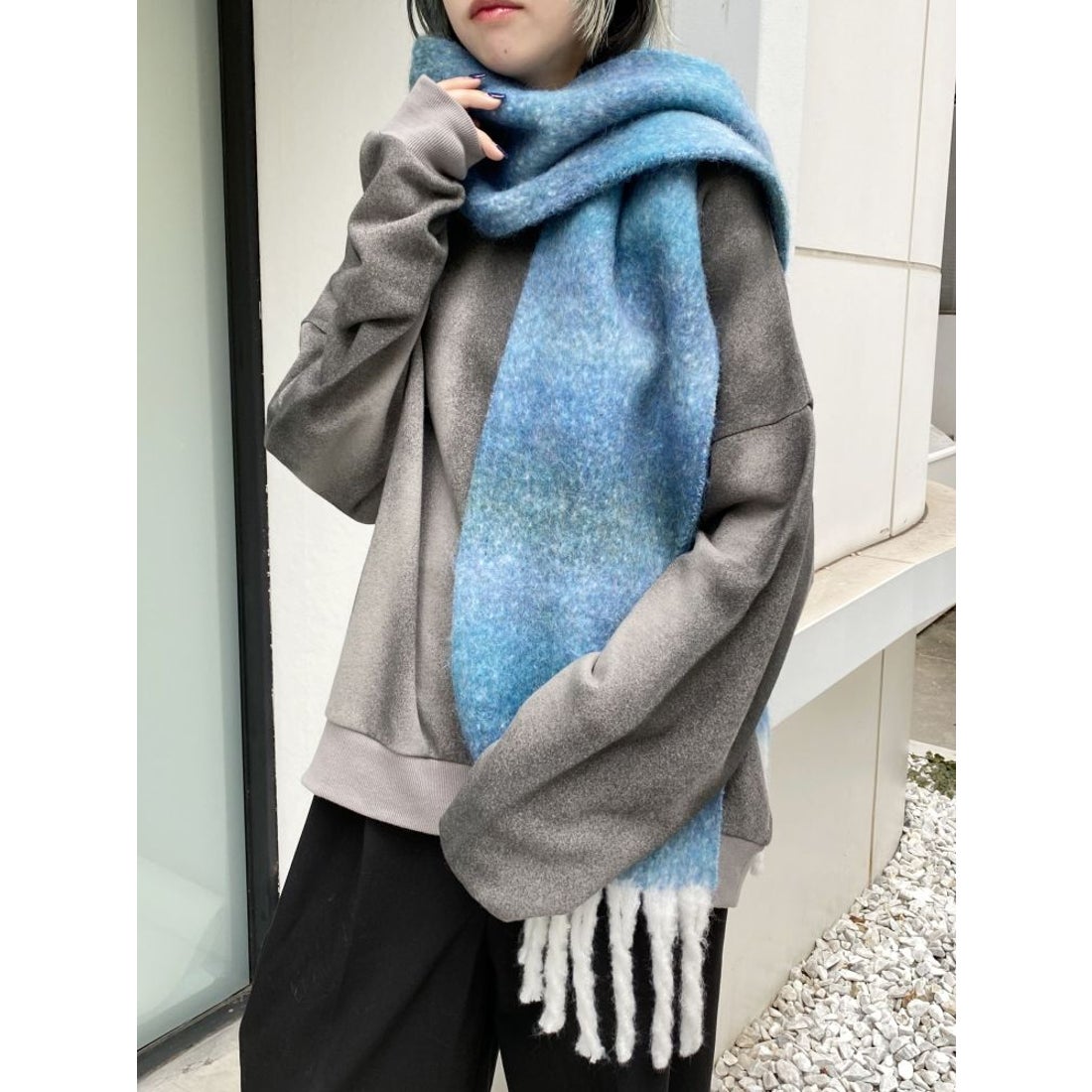 ムルーア MURUA グラデーションマフラー （ブルー） -ファッション通販
