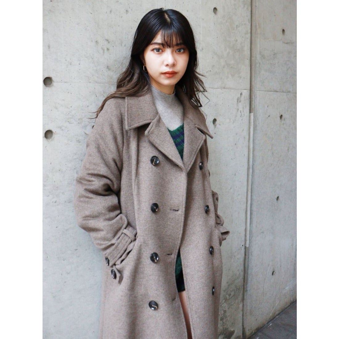 MURUA ダブルマキシチェスターコート（モカ） -靴＆ファッション通販