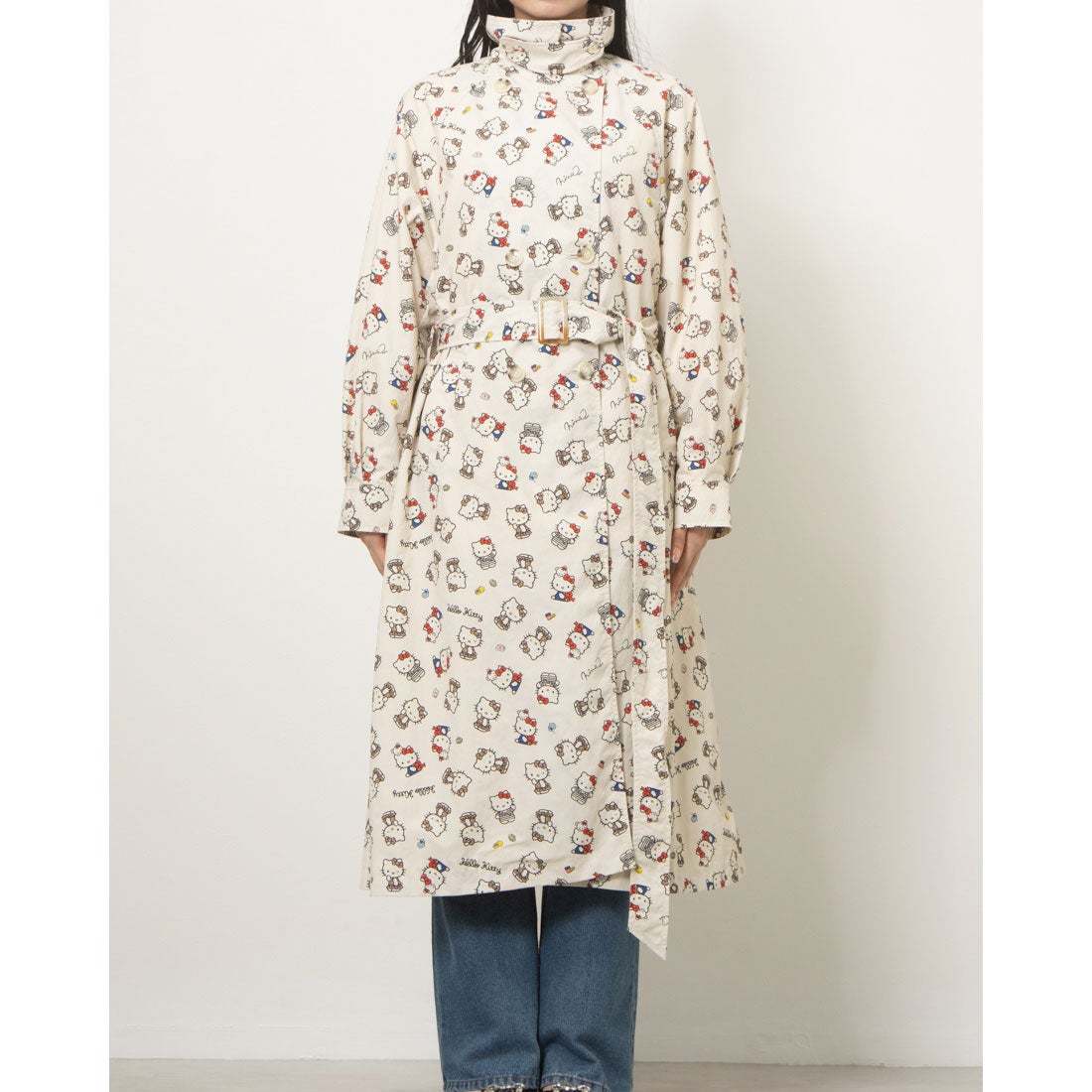 ニーナミュウ Ninamew 総柄ナイロントレンチコート （WH