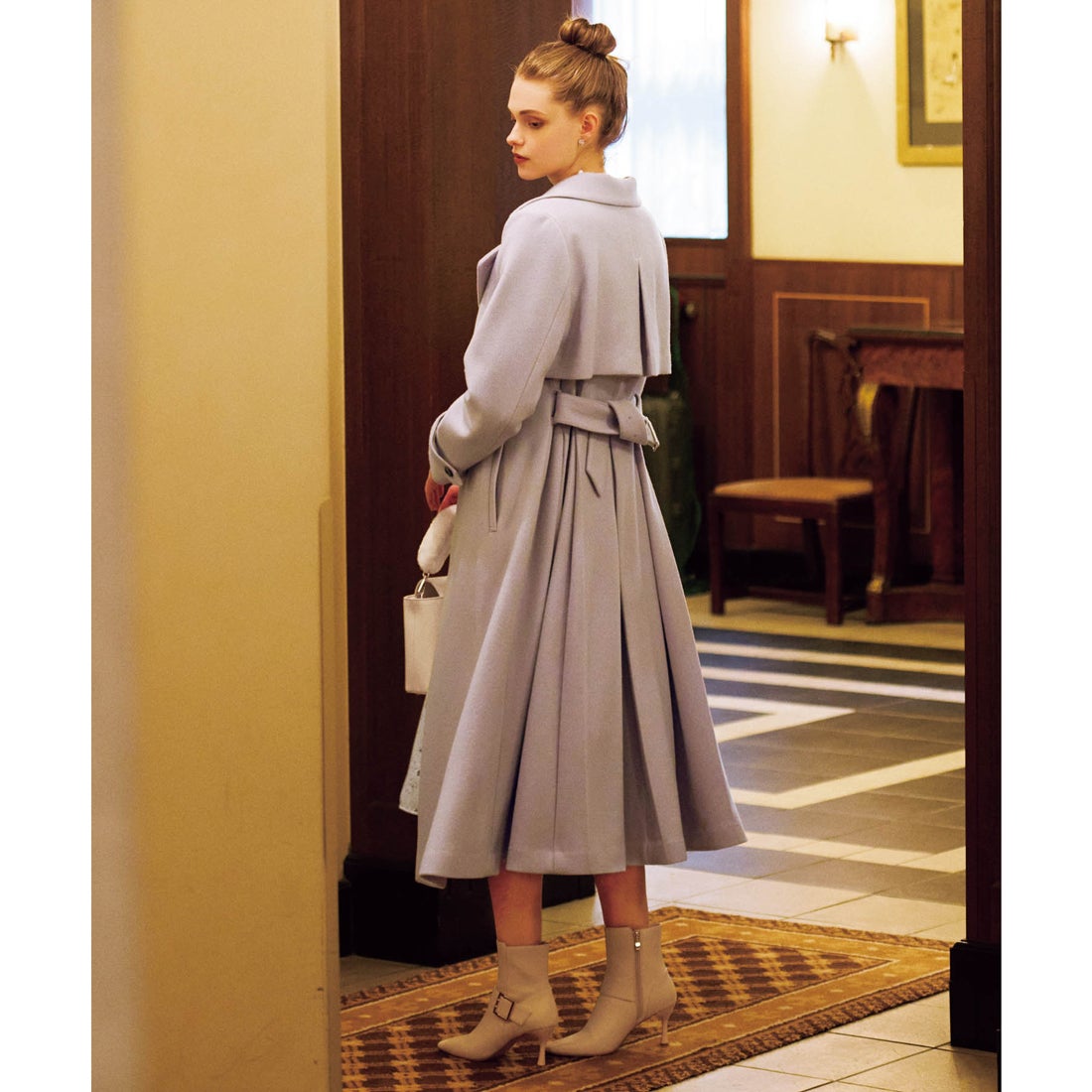 ノエラ NOELA 2WAYカラーバックプリーツウールトレンチコート