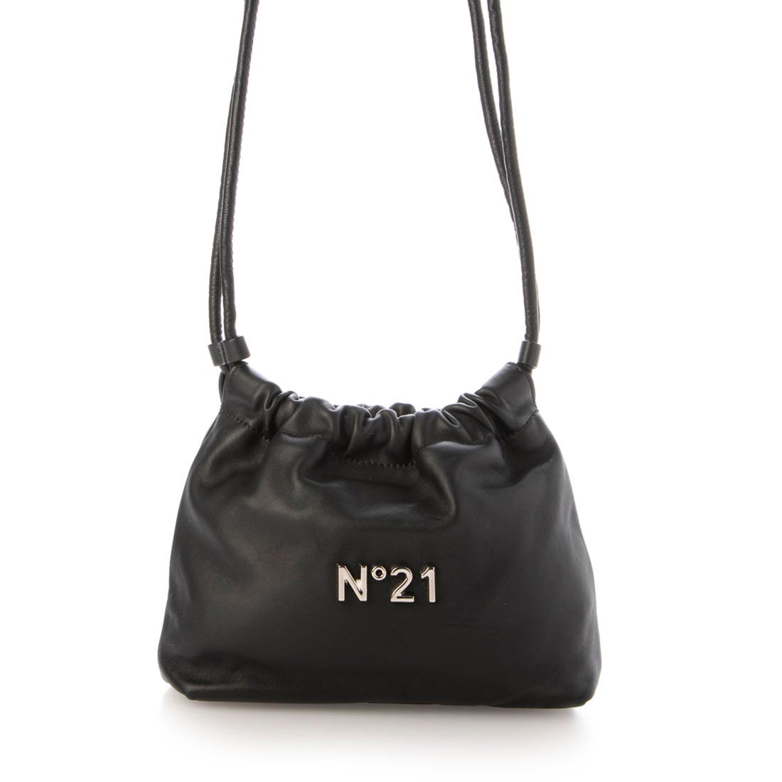 ヌメロヴェントゥーノ N21 メタルロゴ ミニ 巾着バッグ （Black