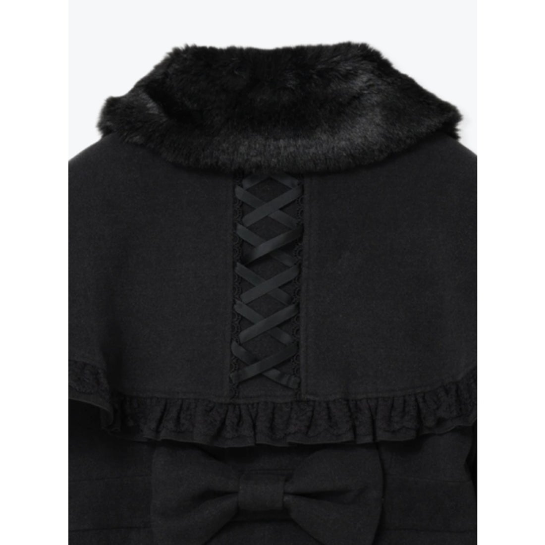 ノエミー NOEMIE ゴシックフリルレースアップケープコート （濃グレー