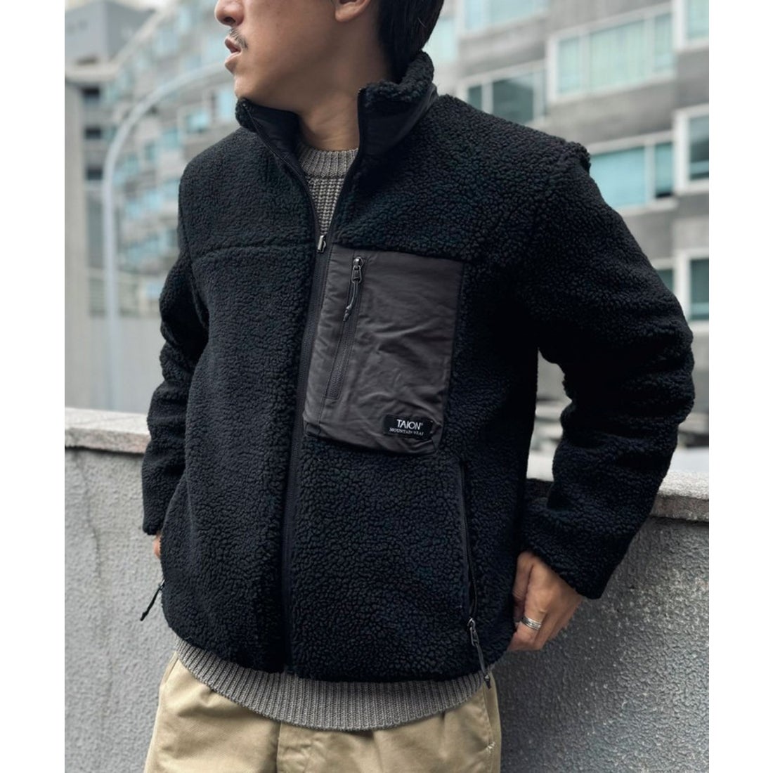 NOLLEY′S TAION ダウンブラックフリースジャケット