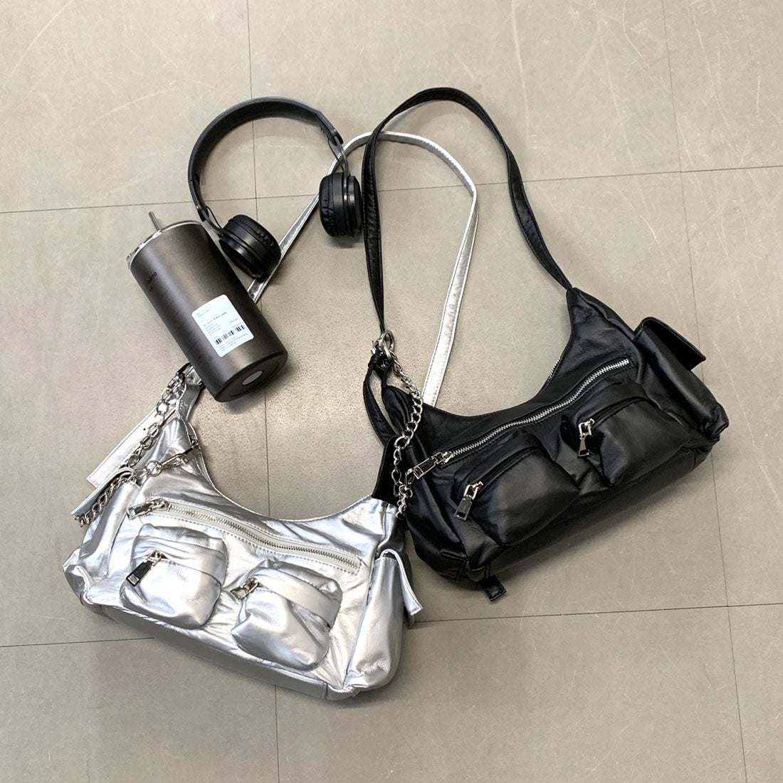 ノンヘッジ non-hedge チェーンポケショルダーバッグ （シルバー