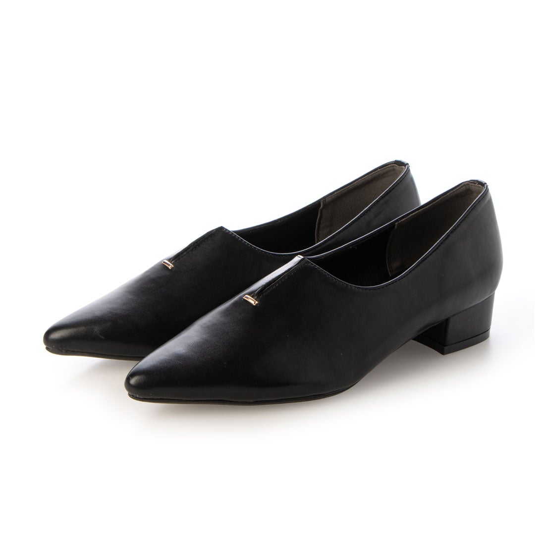 ノヤウ noyau ポインテッドトゥスリットフラットパンプス （ブラック