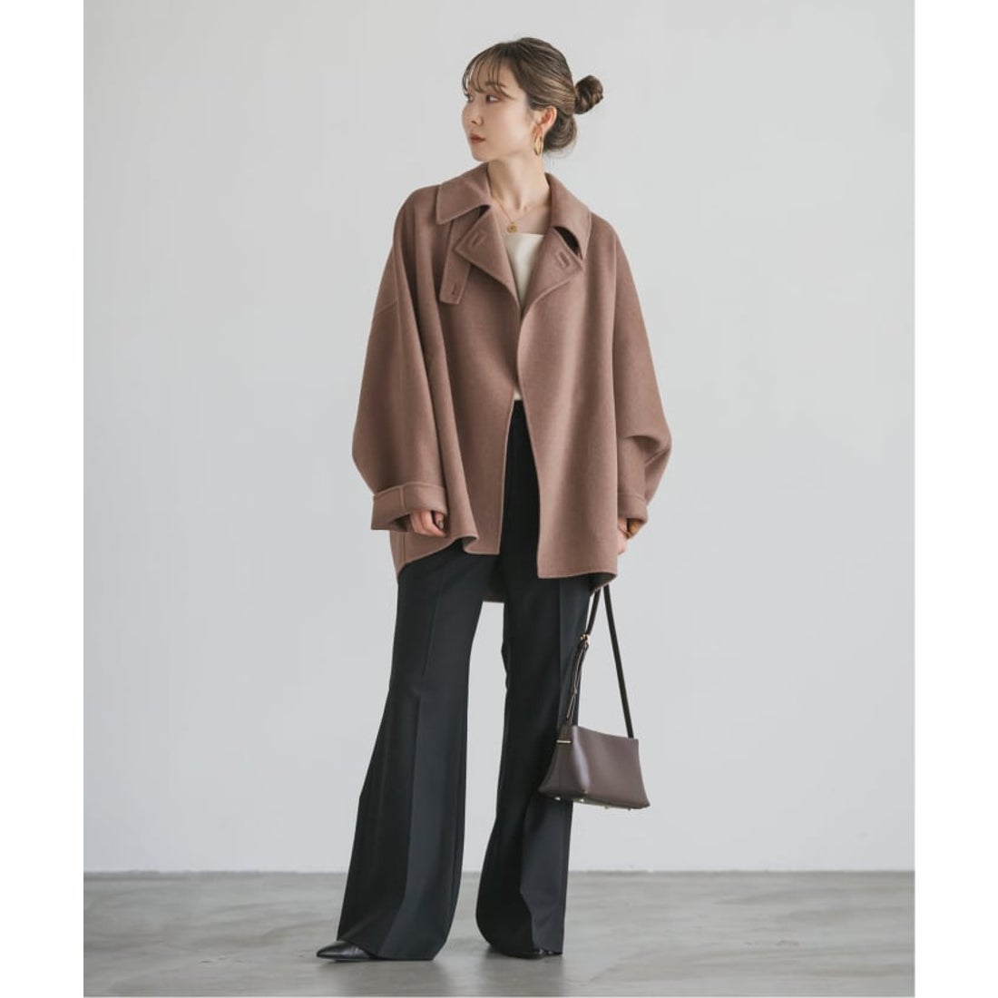 ノーブル NOBLE Super160s リバードルマンショートコート （ベージュ