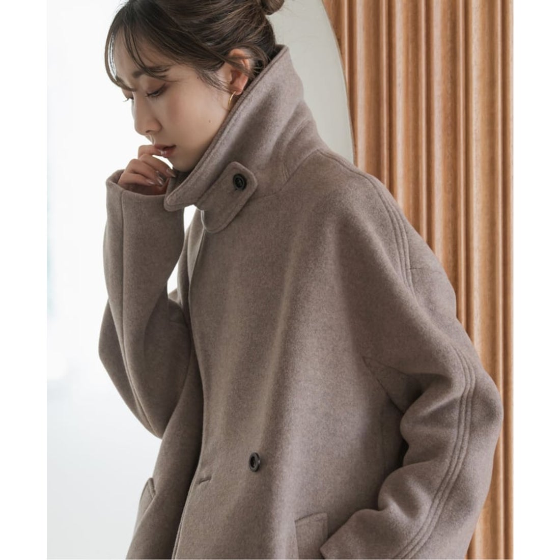 ノーブル NOBLE MTRビッグカラーコート （ベージュ） -ファッション