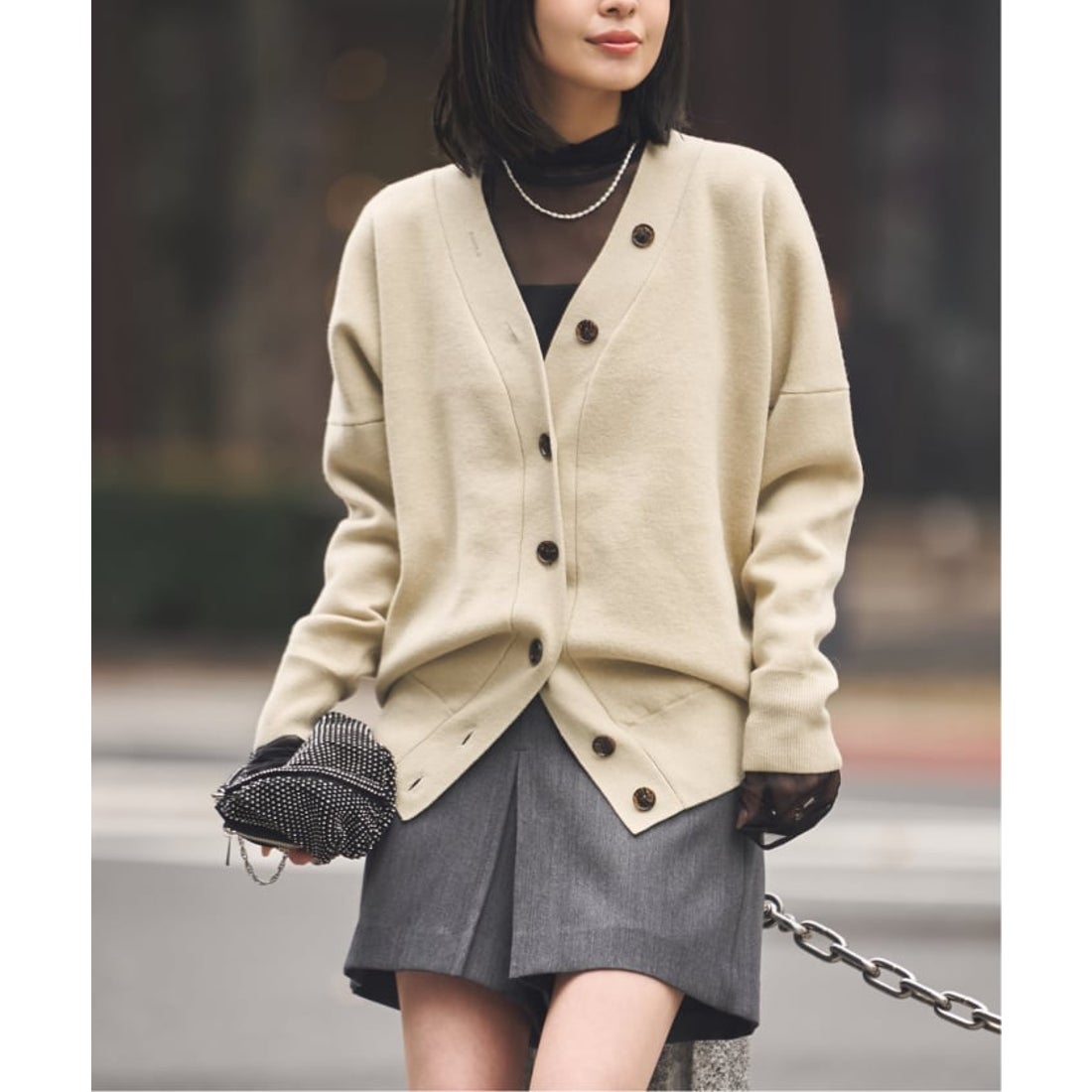 ノーブル NOBLE 《追加》Vネックドルマンカーディガン （ピンク A