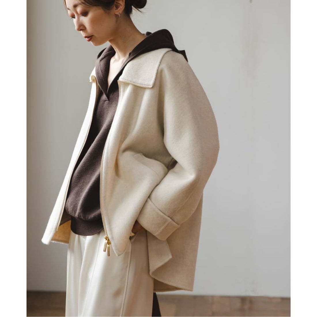 ノーブル NOBLE 《追加》キャメルミックスリバージップコート