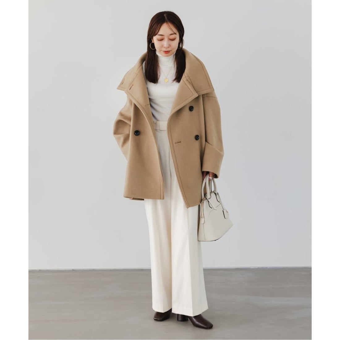 ノーブル NOBLE 《追加》スタンドカラーオーバーコート （ネイビー