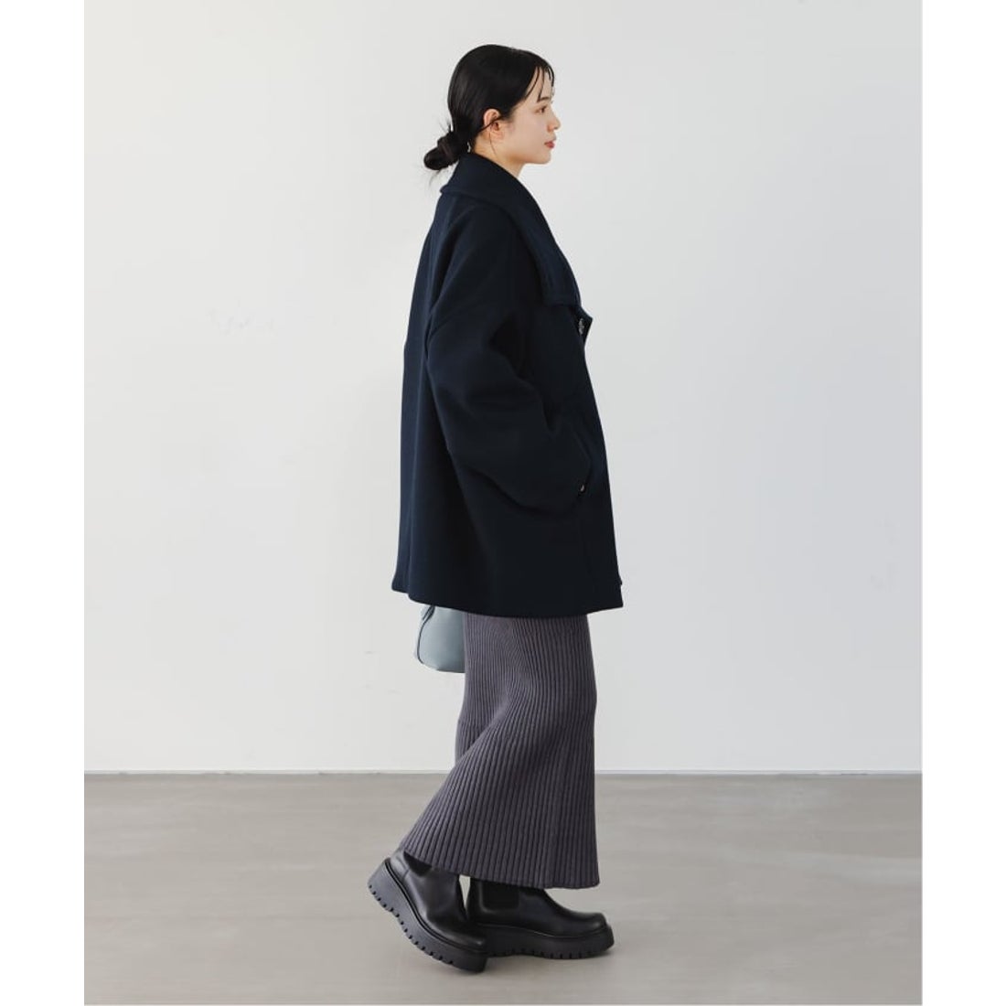 ノーブル NOBLE 《追加》スタンドカラーオーバーコート （ネイビー