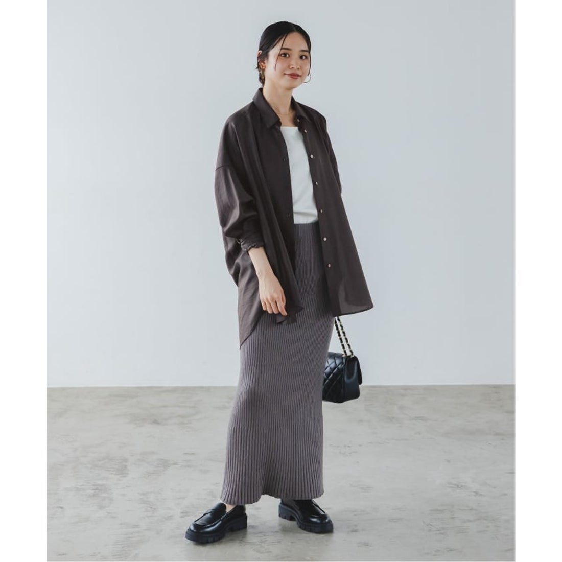 ノーブル NOBLE 《追加》イージーケアルーズドレープシャツ （ベージュ