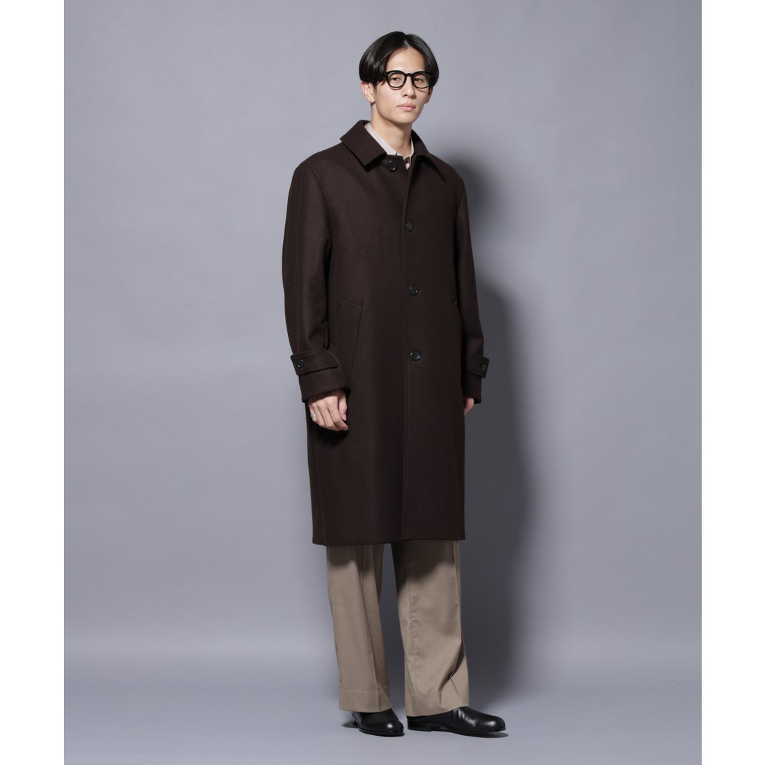 ナノ・ユニバース NANO universe ウールカシミヤメルトンシングル