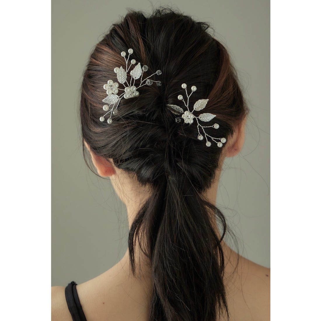 ニアナ niana メタルリーフパールヘアピン2本セット ヘアアクセサリー