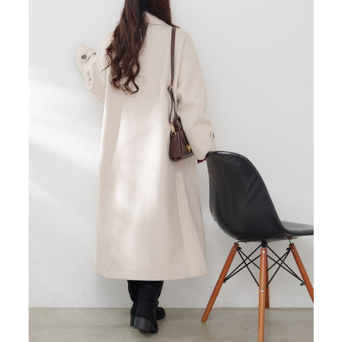 ナイスクラップ NICE CLAUP ウールライクダブルチェスターコート （IVY