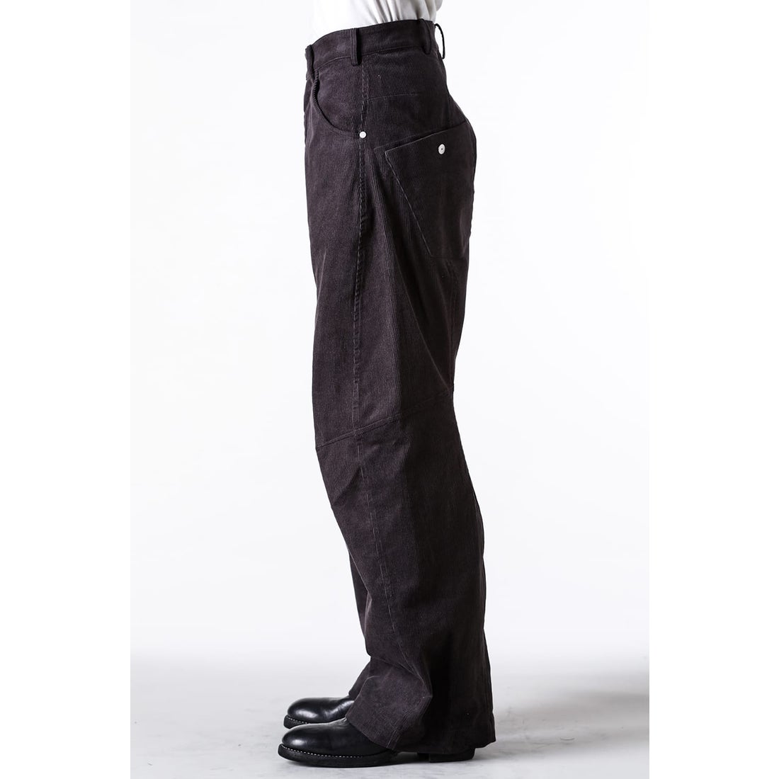 Omar Afridi Knee Darted Flare Trousers （Grey） - Osaka / Kyoto