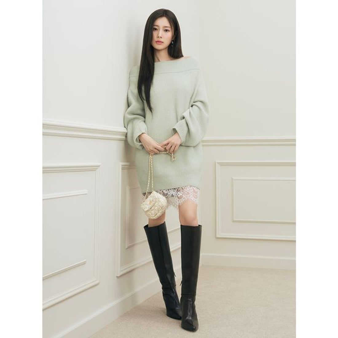 スナイデル SNIDEL フィットロングブーツ （BLK） -ファッション通販