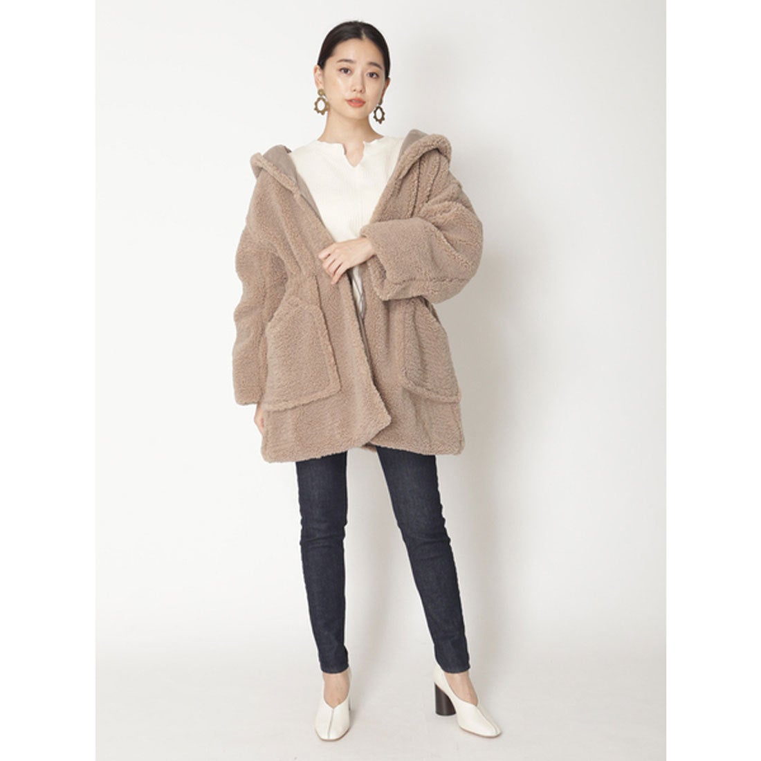 スナイデル SNIDEL レディモッズコート （モカ） -靴＆ファッション